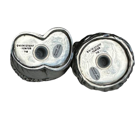 Vintage Pewter Kirk Stieff Williamsburg Christmas Santa Salt And Pepper Shakers - Picture 8 of 14